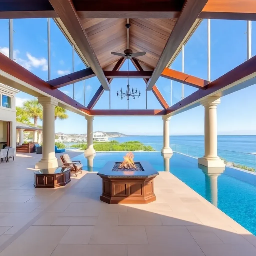 Luxurious waterfront estate with stunning ocean views.