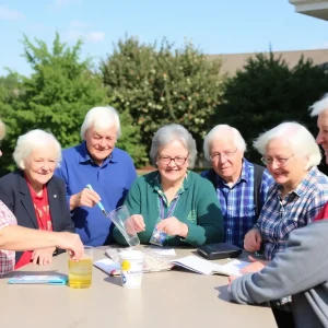 Group of seniors engaging in community activities together.