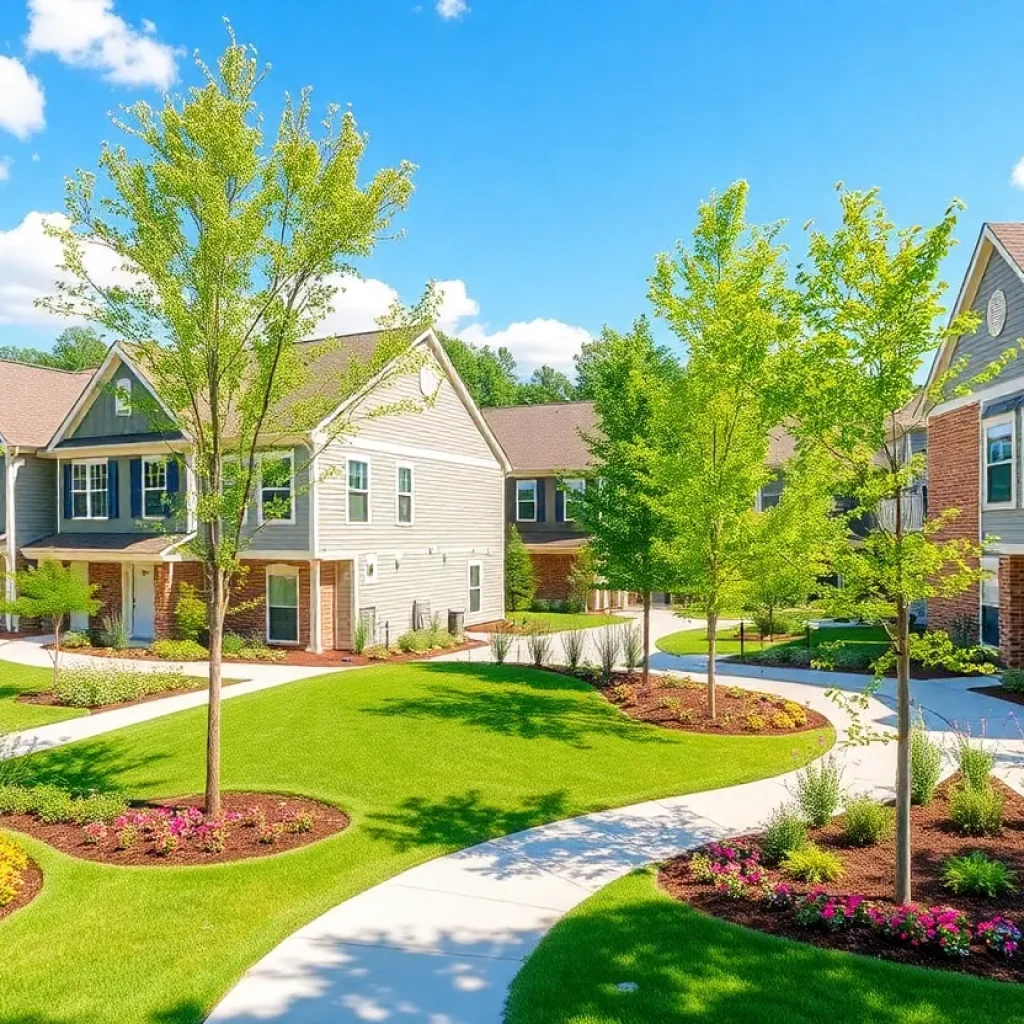 Modern homes with vibrant community parks in Greenville.