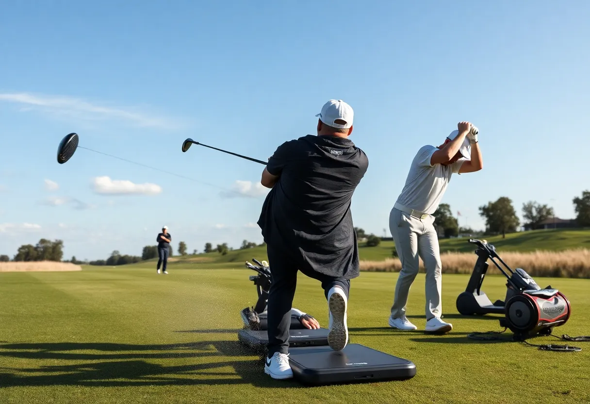 Display of new golf drivers for 2025 season