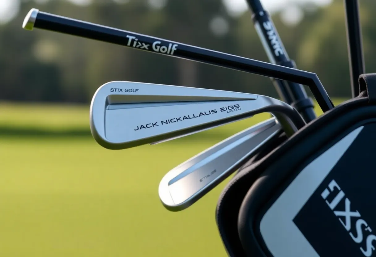 Affordable golf sets designed by Nicklaus and Stix Golf on a golf course