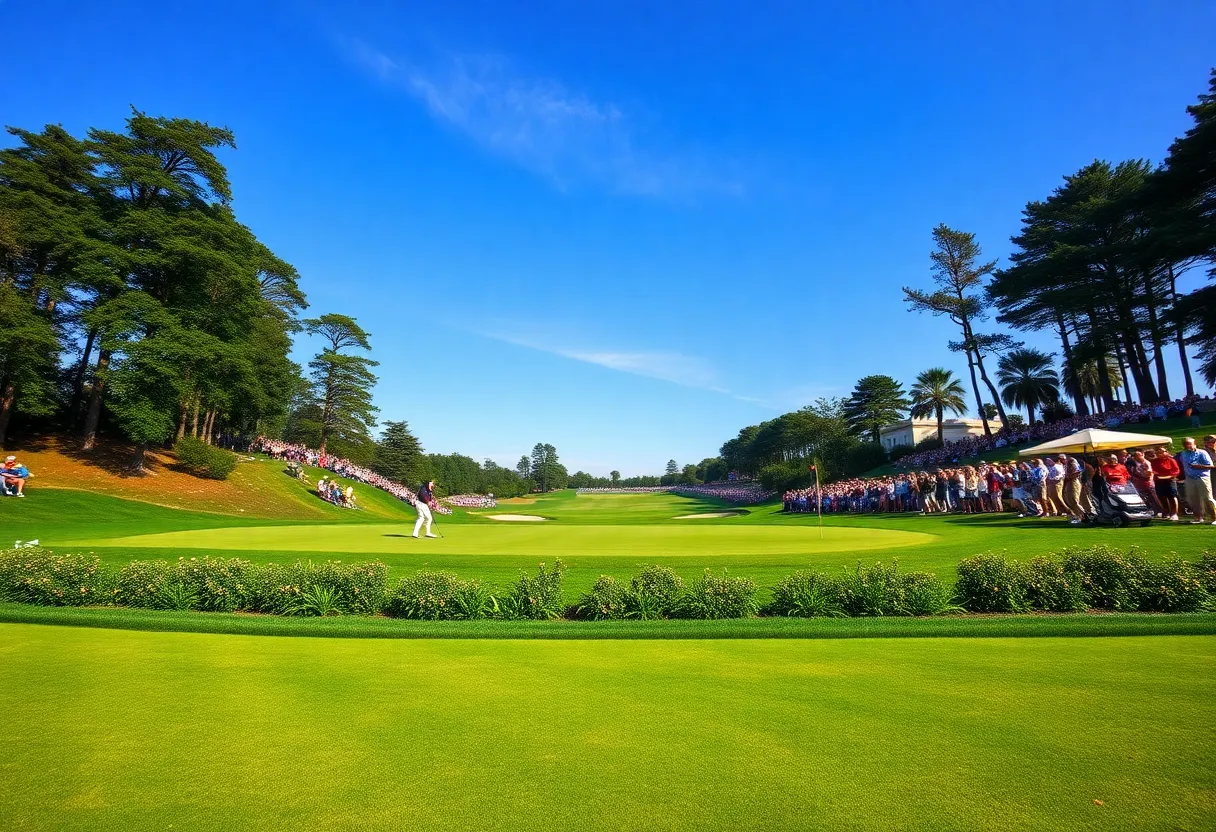 A beautiful view of Augusta National Golf Club in early spring.