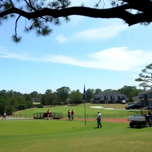 Augusta National Golf Club fairways during recovery efforts post-hurricane