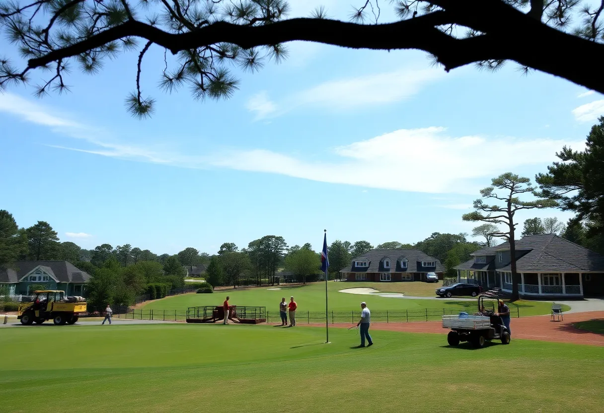 Augusta National Golf Club fairways during recovery efforts post-hurricane