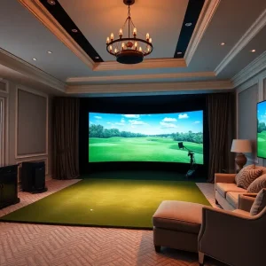 Indoor golf simulator at Florida Governor's Mansion