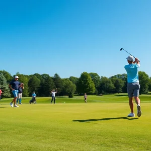 Golf instructors teaching on a sunny Southwest Florida course