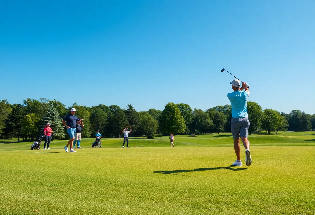 Golf instructors teaching on a sunny Southwest Florida course