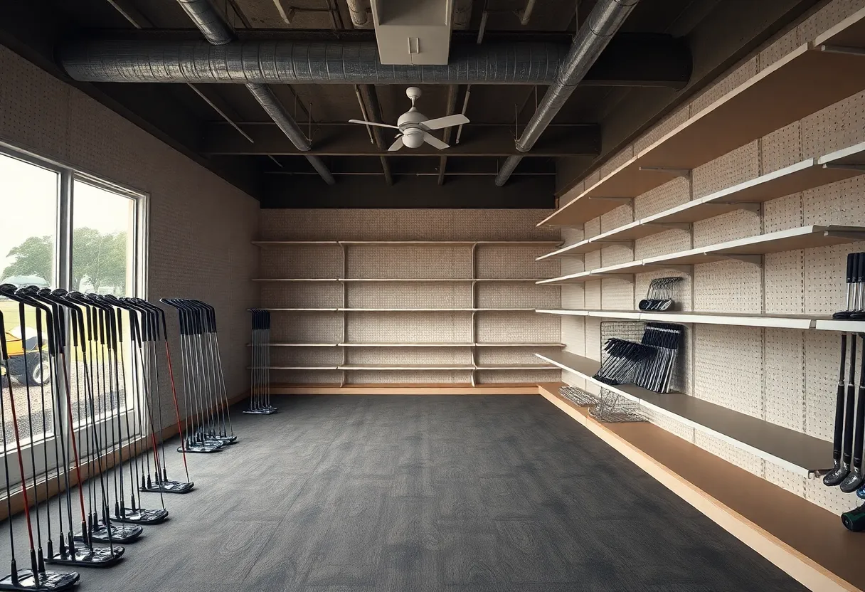 Golf shop shelves cleared out after theft.