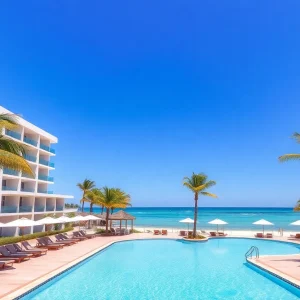 Hilton Sandestin Beach Golf Resort featuring pools and palm trees