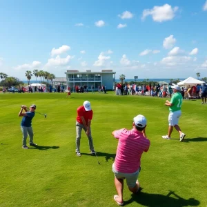 Golf players competing at the Indian River Open in New Smyrna Beach