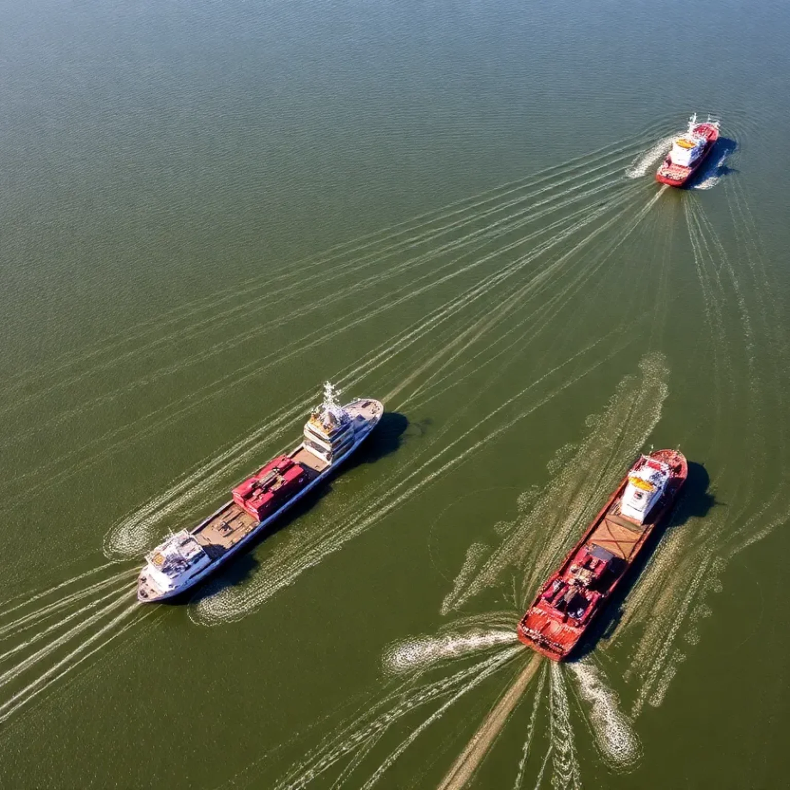 Aerial image of dredging operations in Jacksonville Harbor