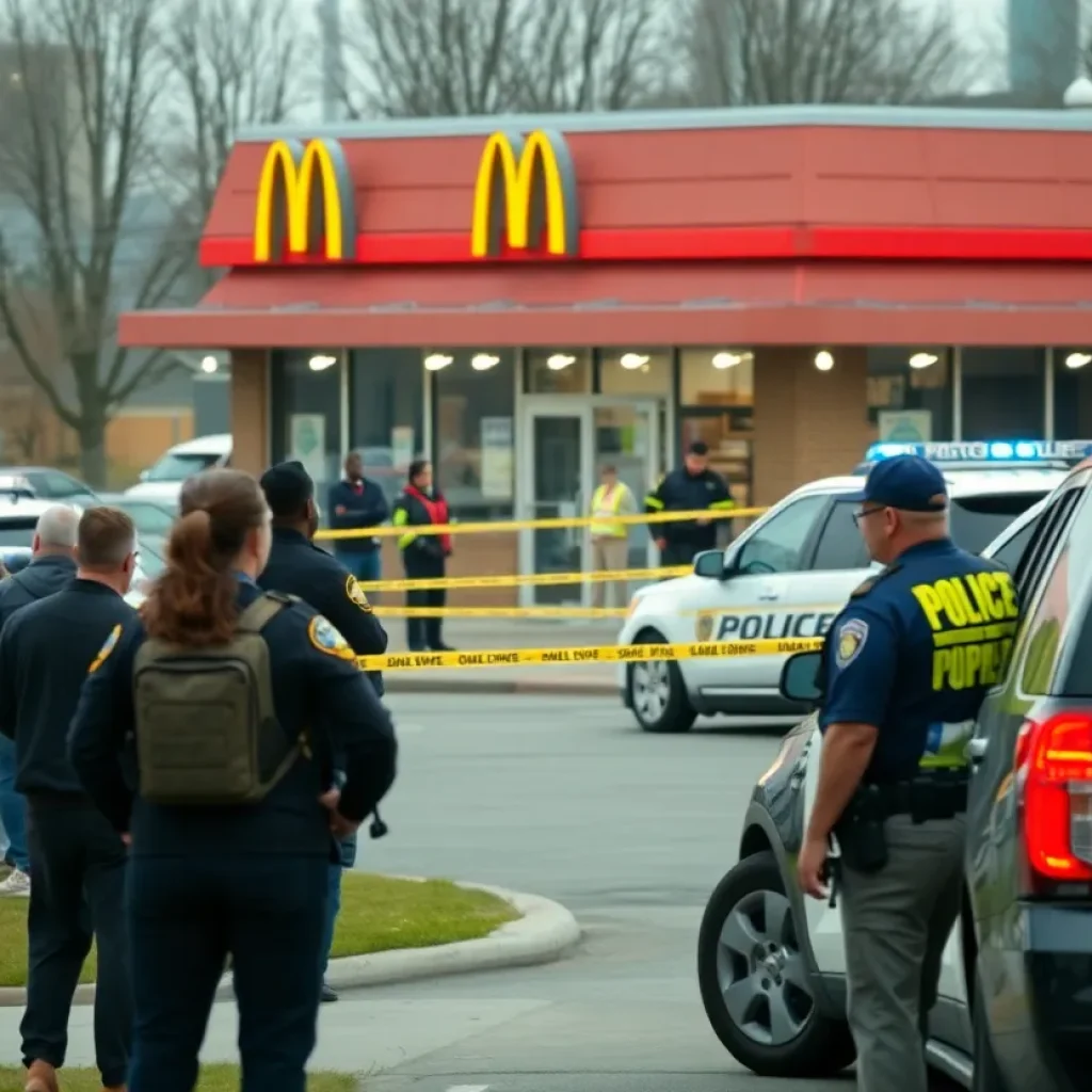 Police presence outside Wendy's in Jacksonville after a shooting incident.