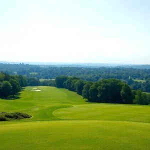 Golfers competing at the LIV Golf League tournament in India.