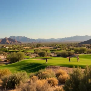 Golfers playing at Papago Golf Club in Phoenix, Arizona