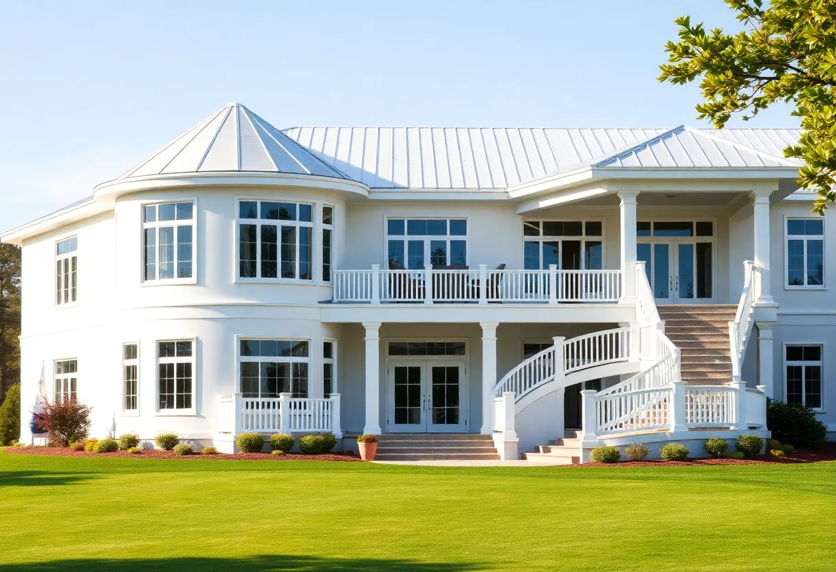 Modernized golf clubhouse with new exterior and landscaping