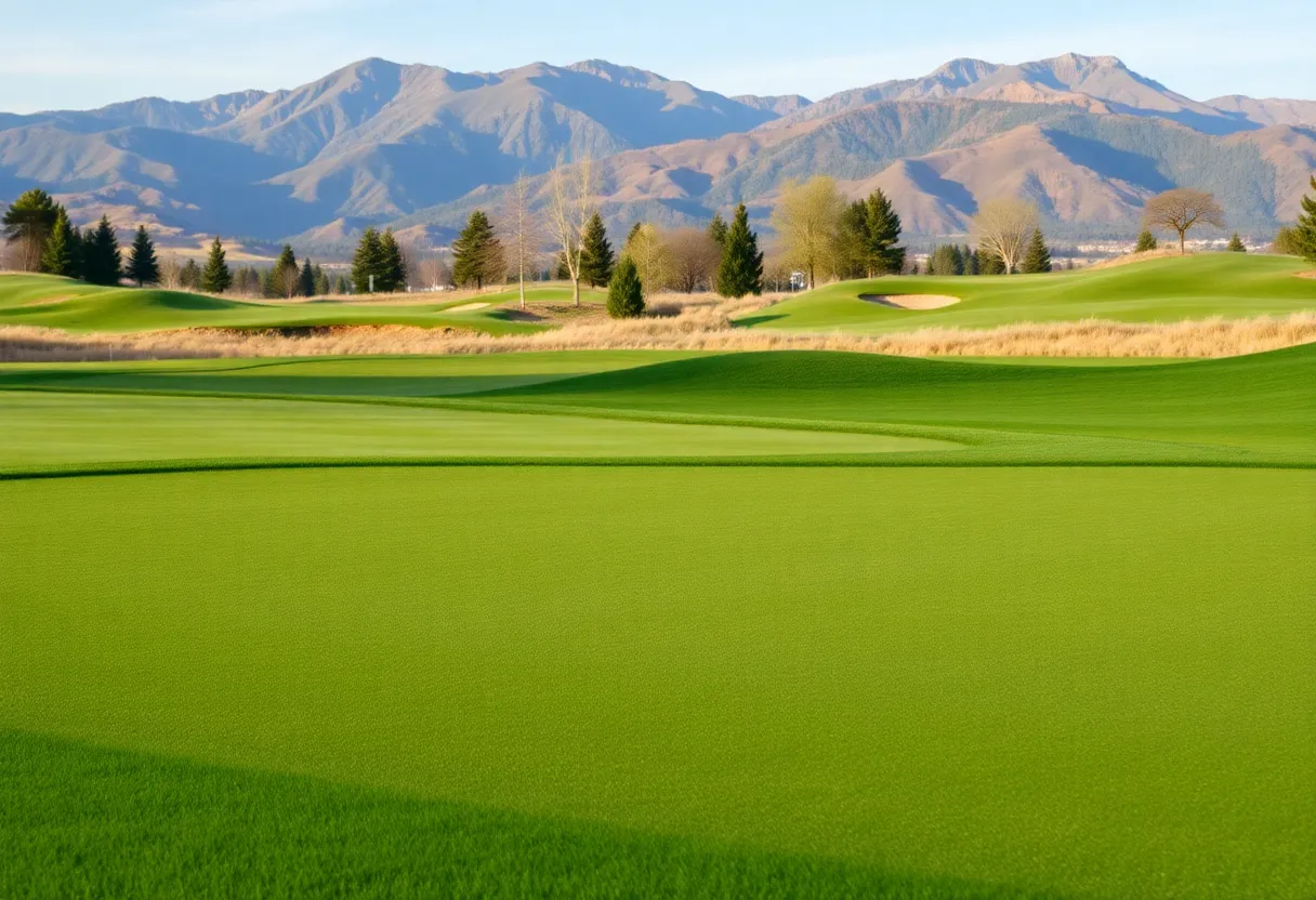 A golf course in the Rockies implementing water conservation strategies.