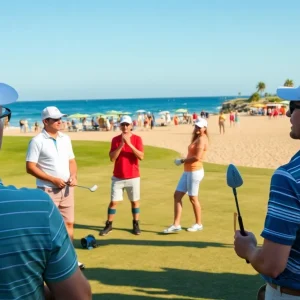 Participants playing at the South Beach International Amateur Golf Tournament