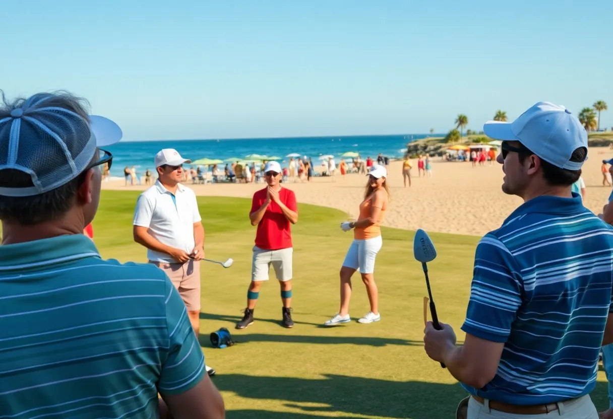 Participants playing at the South Beach International Amateur Golf Tournament