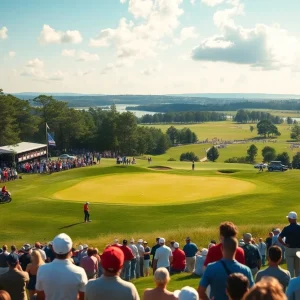 Golf players competing at the Spanish Open