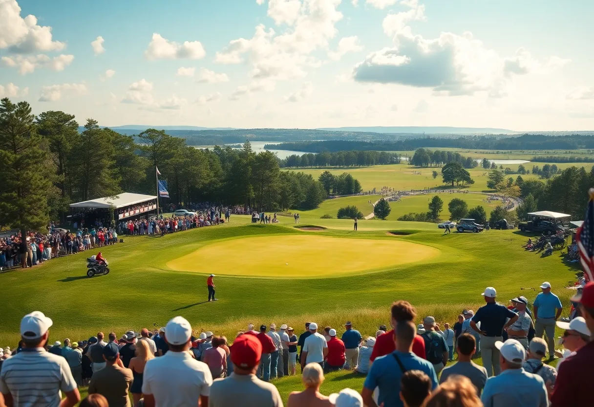 Golf players competing at the Spanish Open