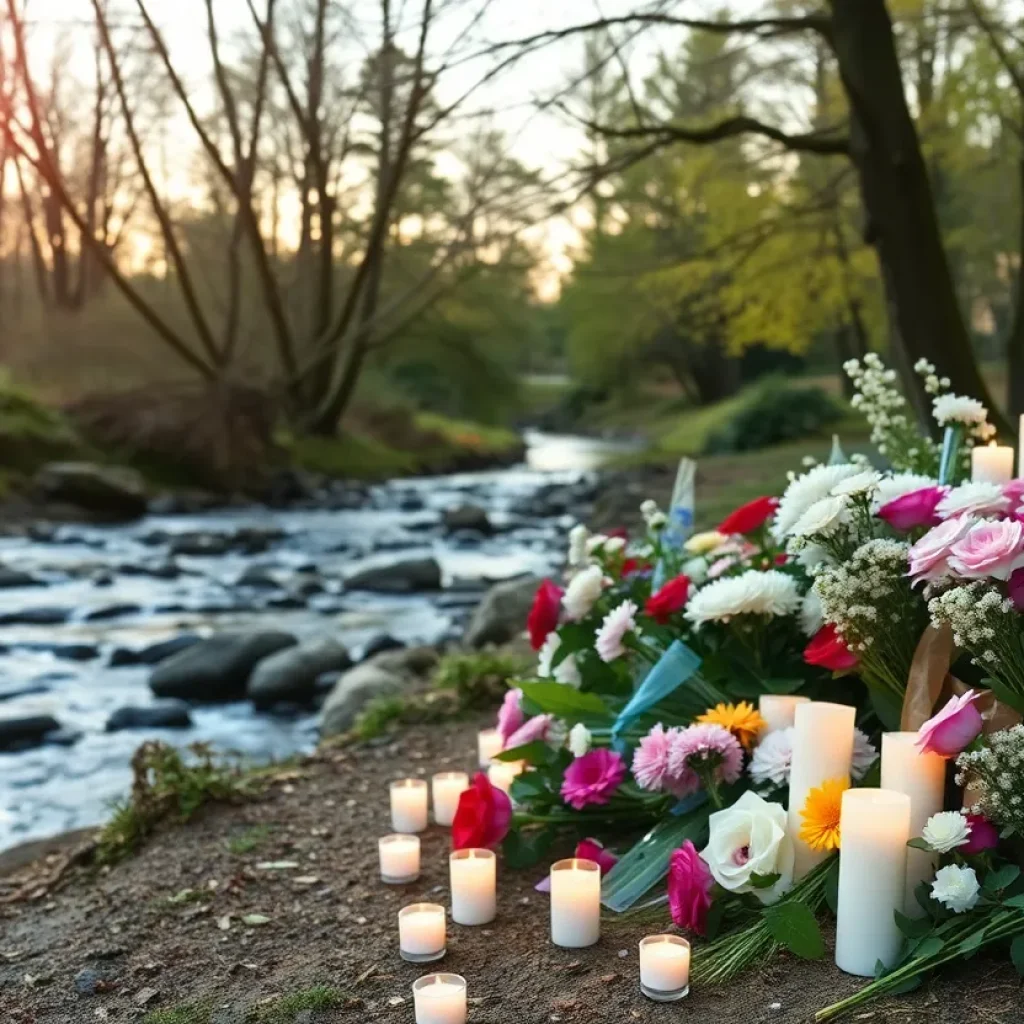 Outdoor memorial scene honoring Sydney Weiscopf