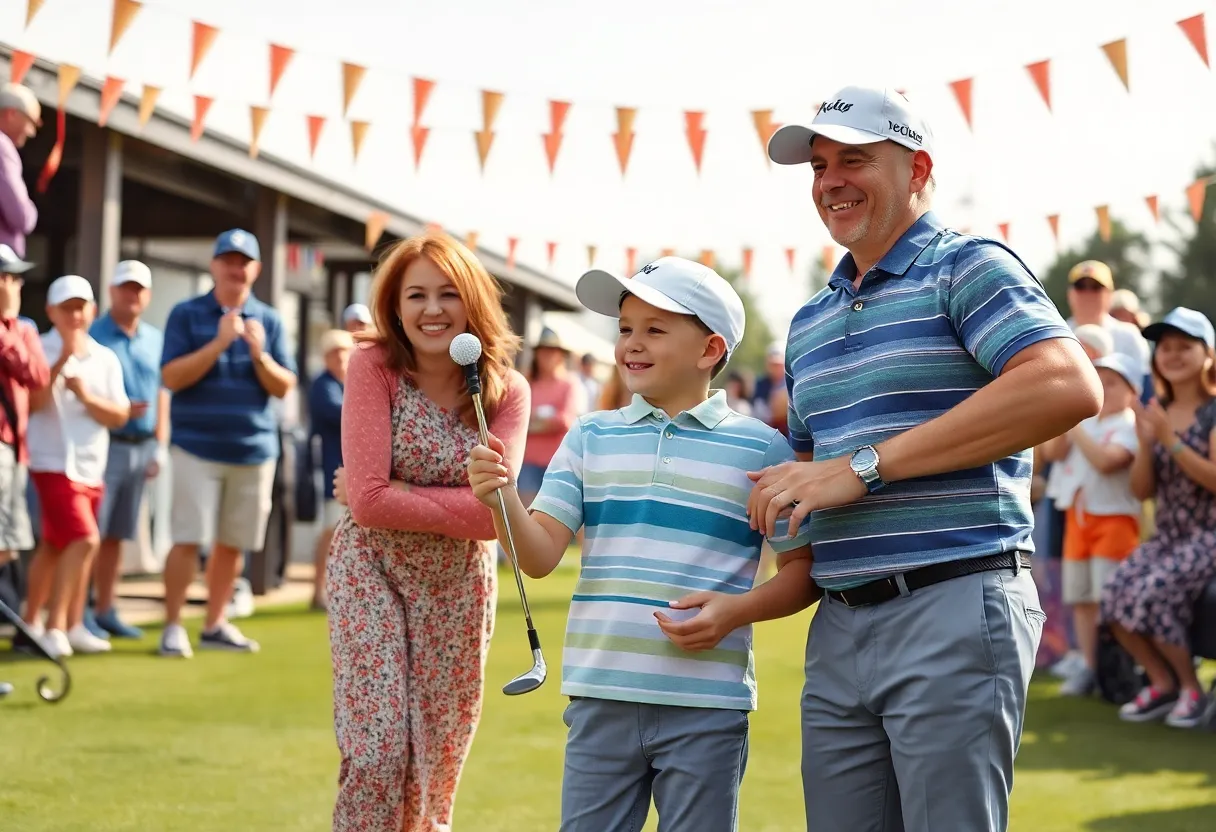 Tiger Woods and family celebrating at the PNC Championship