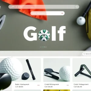 Display of beginner golf equipment at Topgolf Shop