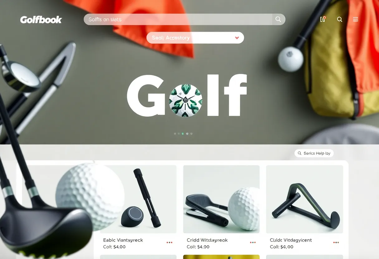 Display of beginner golf equipment at Topgolf Shop