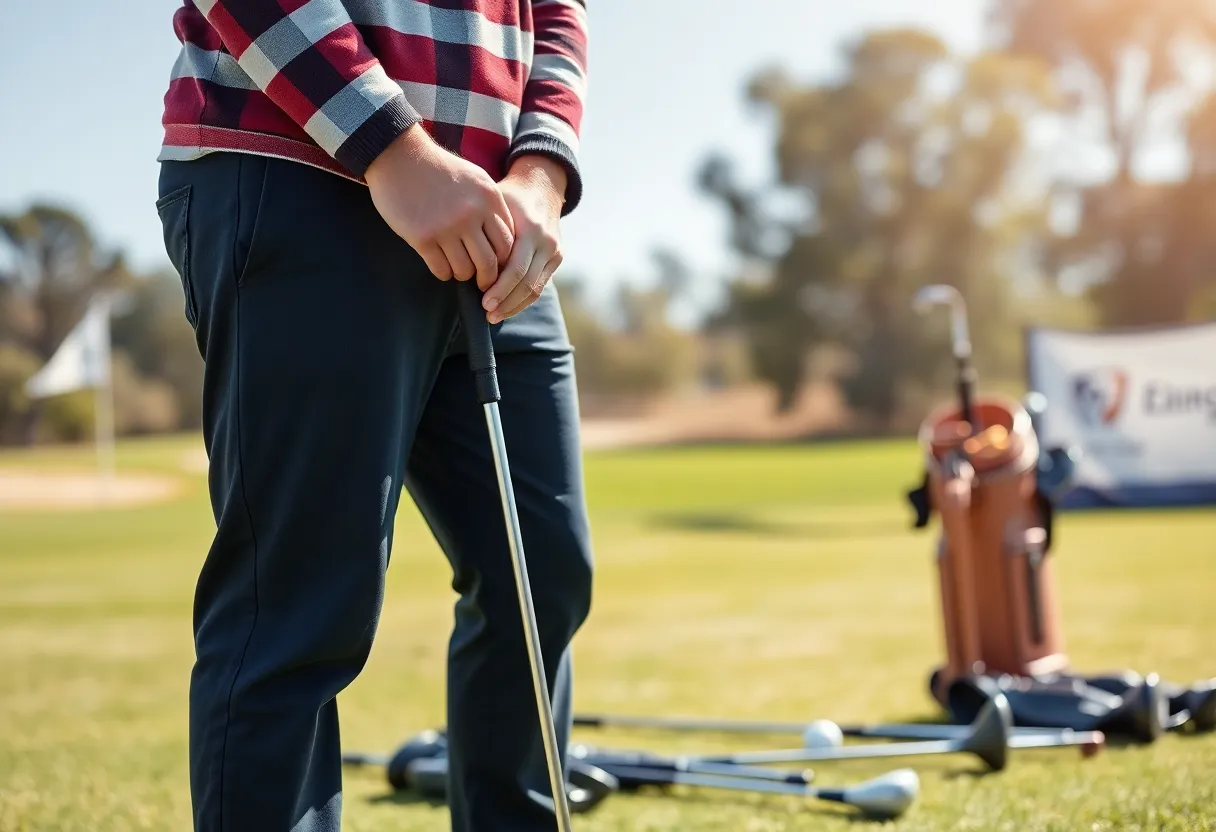 An online shop interface featuring golfing gear for beginners.