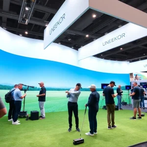 Uneekor booth at PGA Show with golf technology