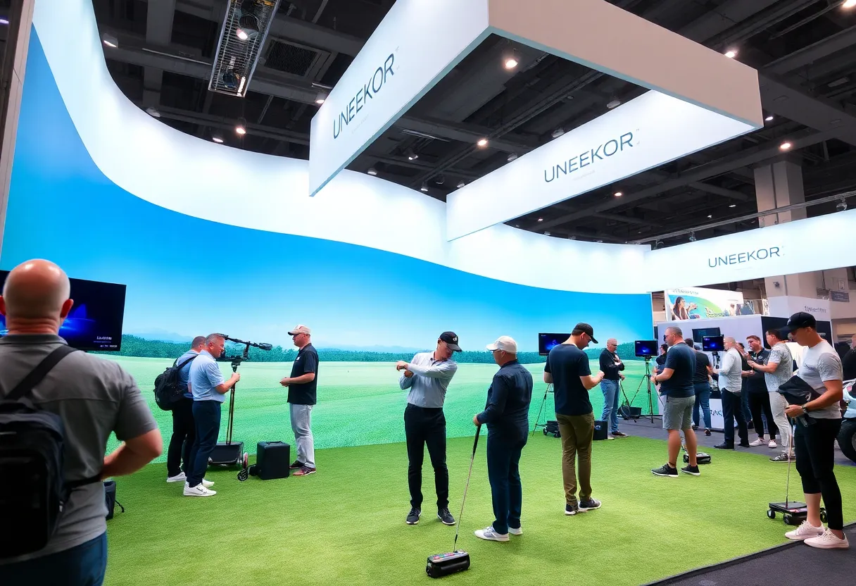 Uneekor booth at PGA Show with golf technology