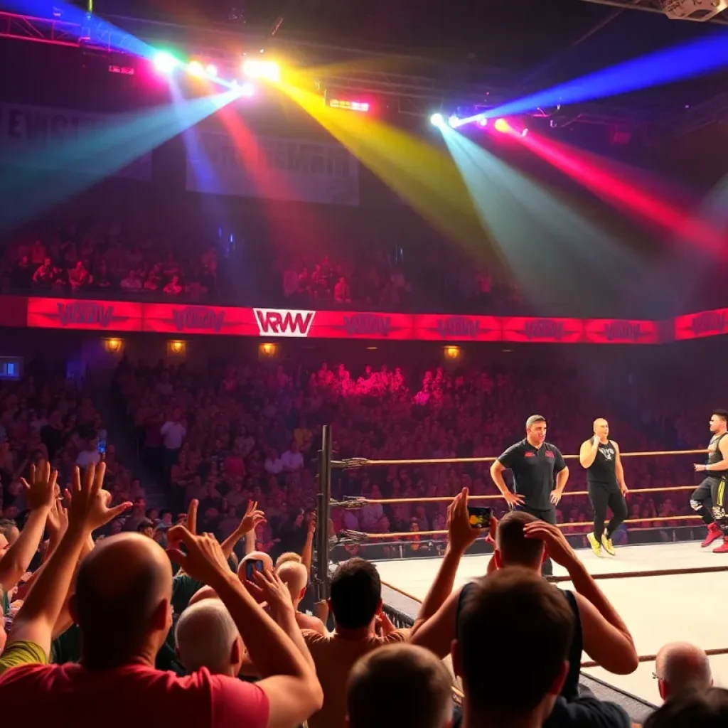 Fans enjoying the WWE Holiday Live Event in Jacksonville Arena