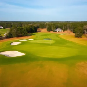 Lush fairways and Spanish moss trees at Yeamans Hall Golf Course