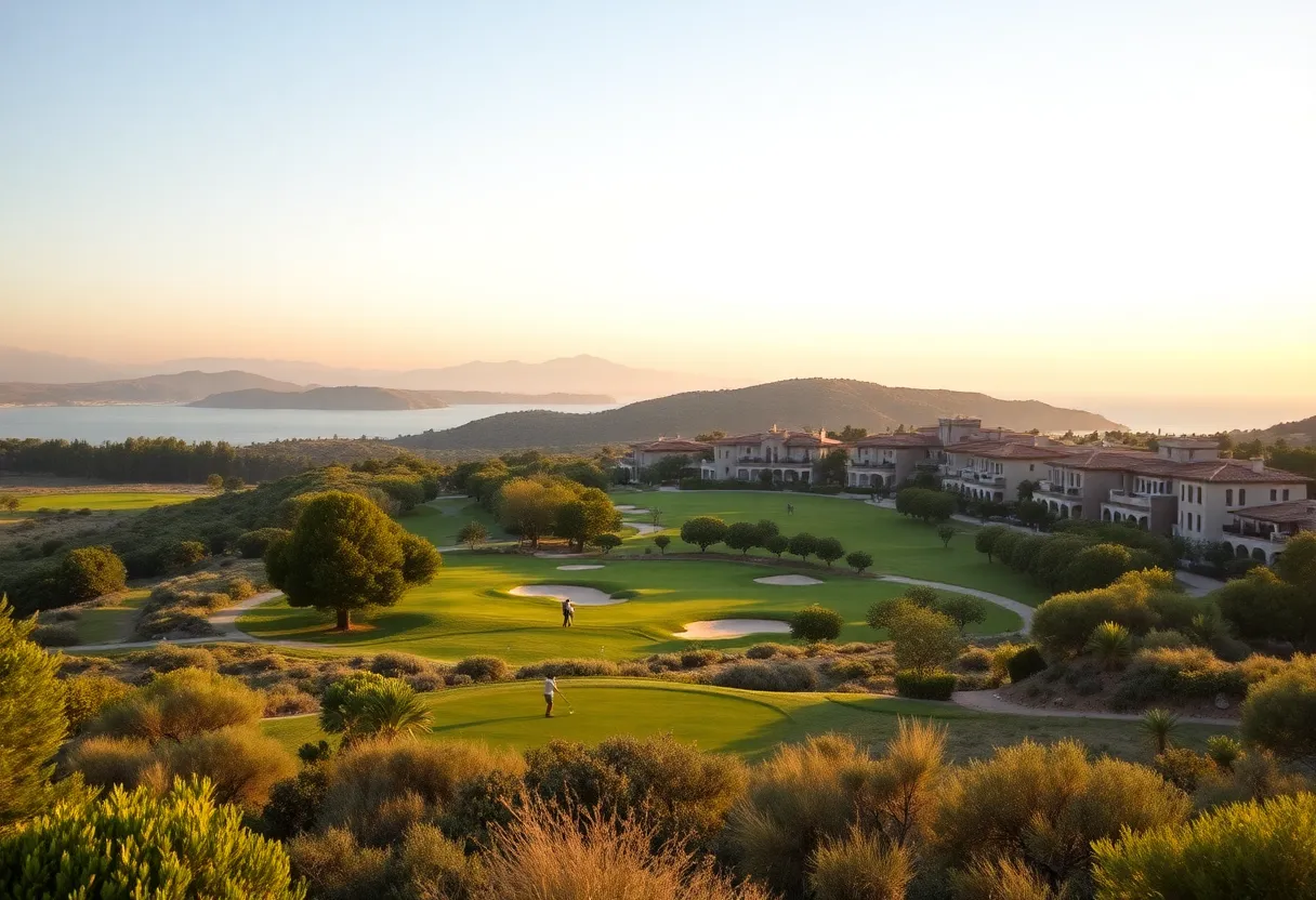 Golfers enjoying a day at Costa Navarino Golf Course