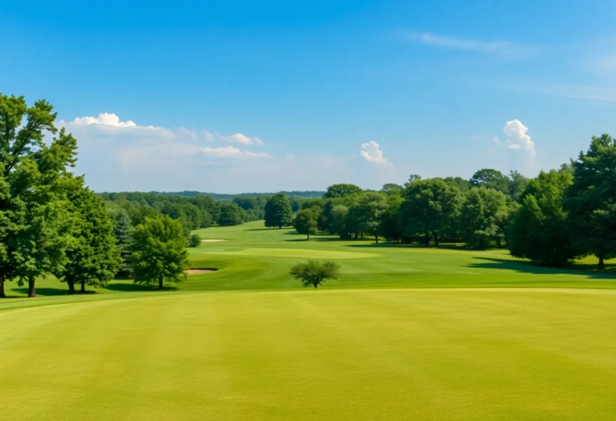 Golfers enjoying a sunny day on a lush golf course