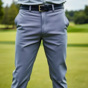 Golfer in stylish golf pants on the fairway