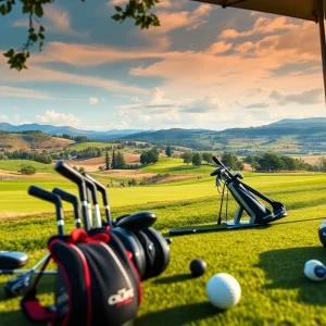 Golfers on a Hawaiian course using modern golf equipment