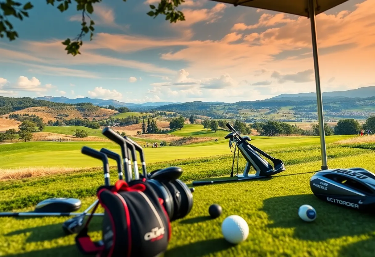 Golfers on a Hawaiian course using modern golf equipment