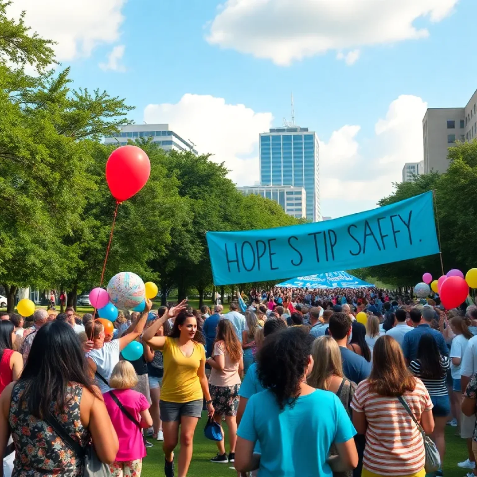 Community members celebrating safety in Jacksonville