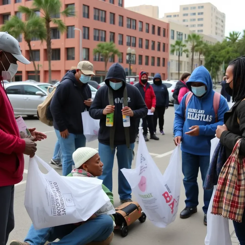 Volunteers assisting homeless individuals in Jacksonville