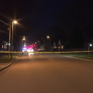 Police lights and tape at a shooting scene in Jacksonville