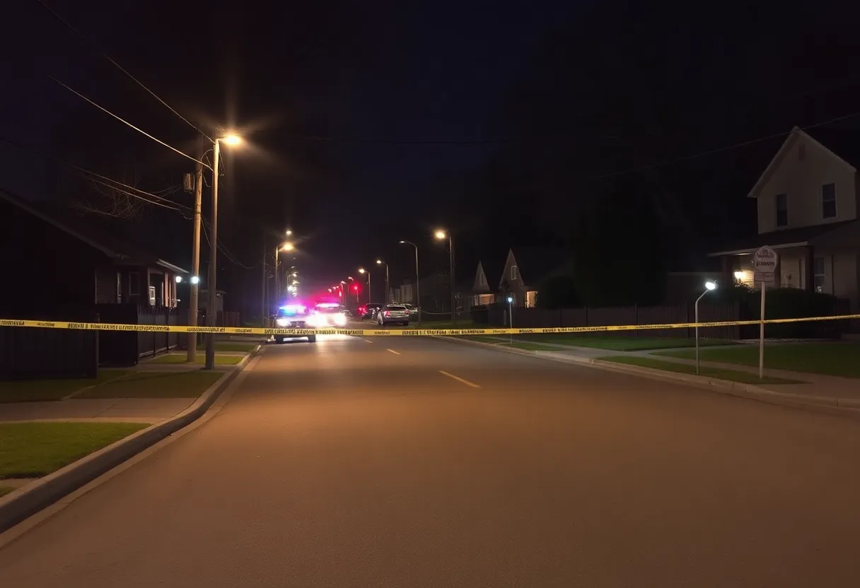 Police lights and tape at a shooting scene in Jacksonville