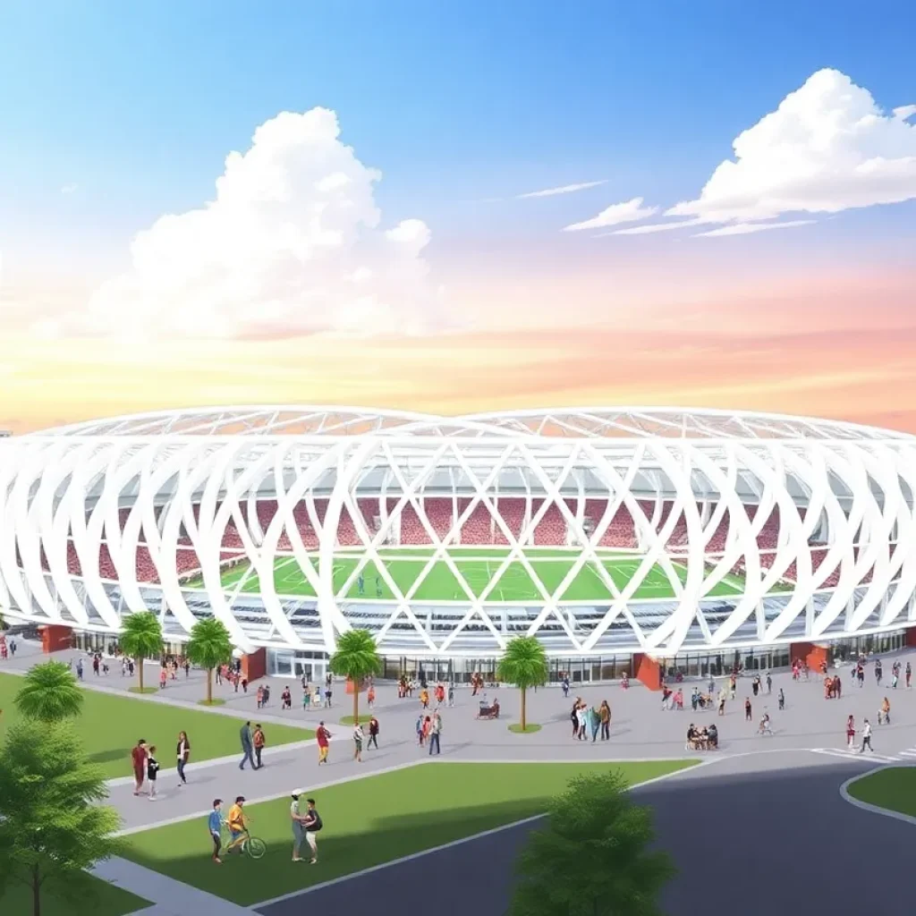 Architectural design of Jacksonville's new soccer stadium