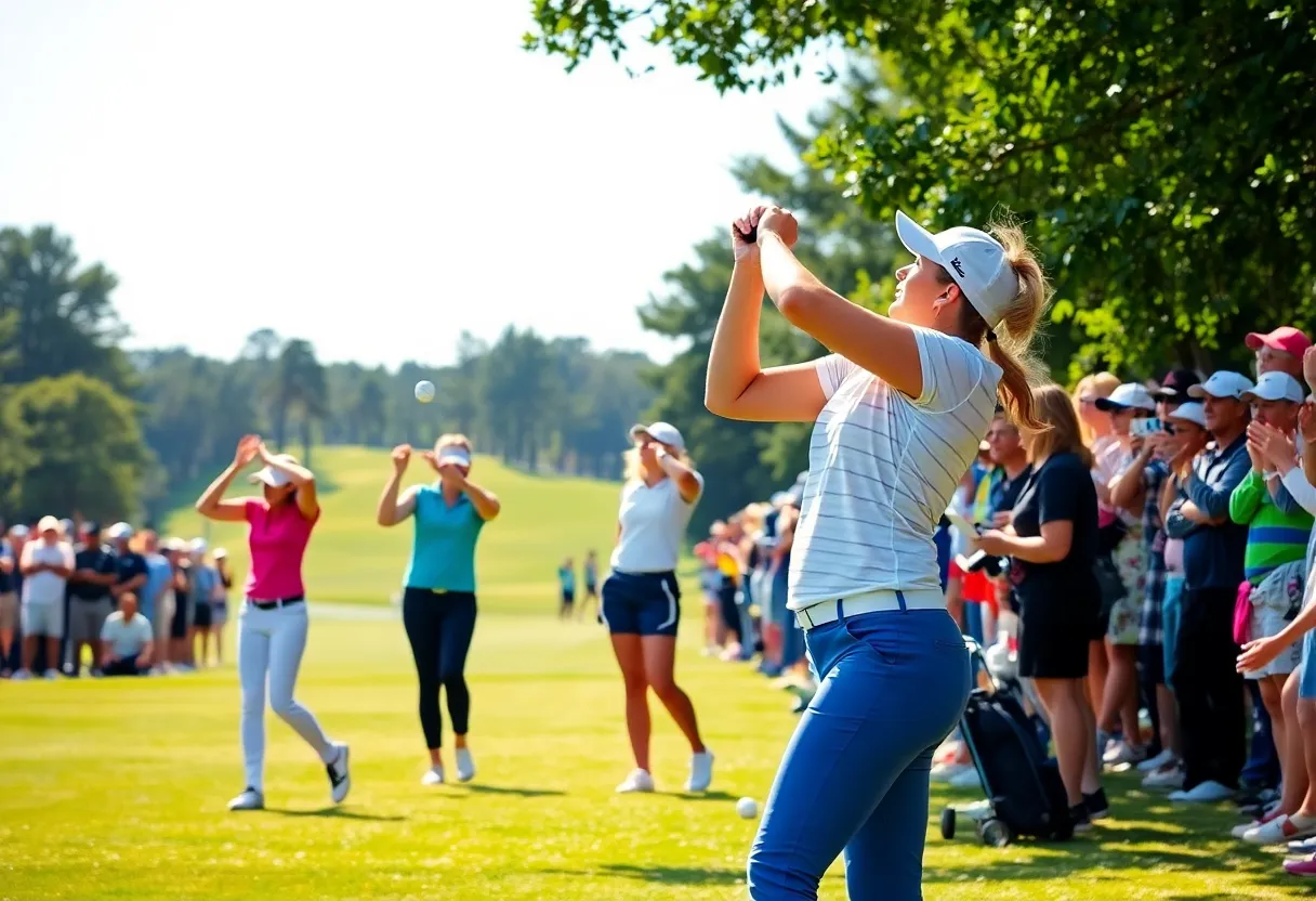 Players competing in the Women's South Atlantic Amateur Golf Championship