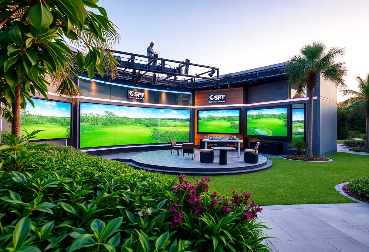 Modern broadcasting studio of the PGA Tour