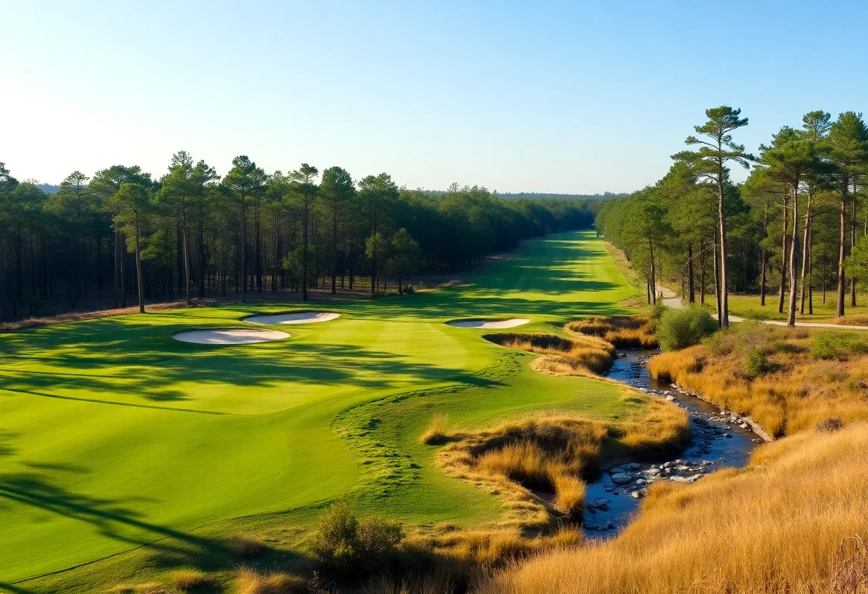 Scenic view of Pinehurst No. 10, a newly opened golf course.