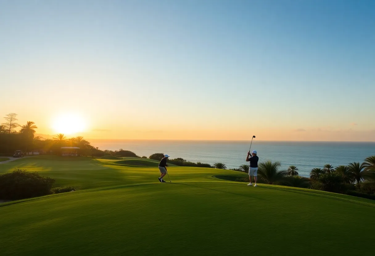 Panoramic view of the Plantation Course at Kapalua, Hawaii.