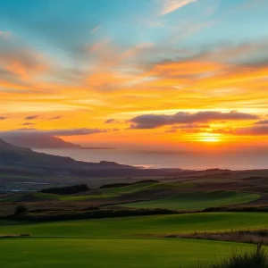 Beautiful Scottish golf course with ocean views and a castle