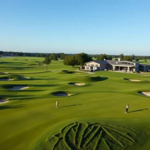 Aerial view of the renovated Seminole Legacy Golf Club showcasing its new fairways and clubhouse.