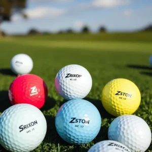 New Srixon Z-STAR golf balls in vibrant colors on a golf course